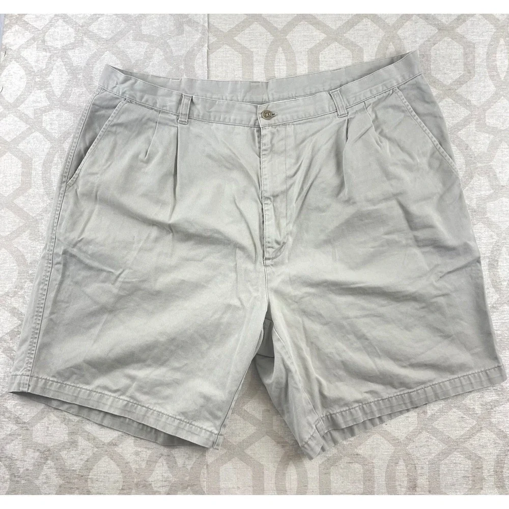 Nike Mens Pleated Chino‎ Shorts Khaki Tan Cotton Twill Golf Casual Size 40